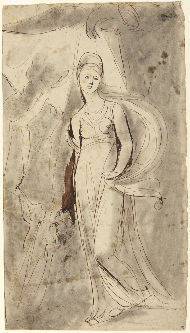 Studium do portretu Elizabeth Warren, wicehrabiny Bulkeley, w roli Hebe autorstwa George Romney