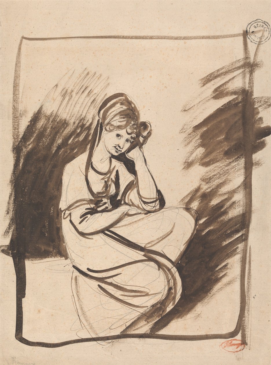 Studium do portretu damy, prawdopodobnie Elżbiety, hrabiny Derby autorstwa George Romney