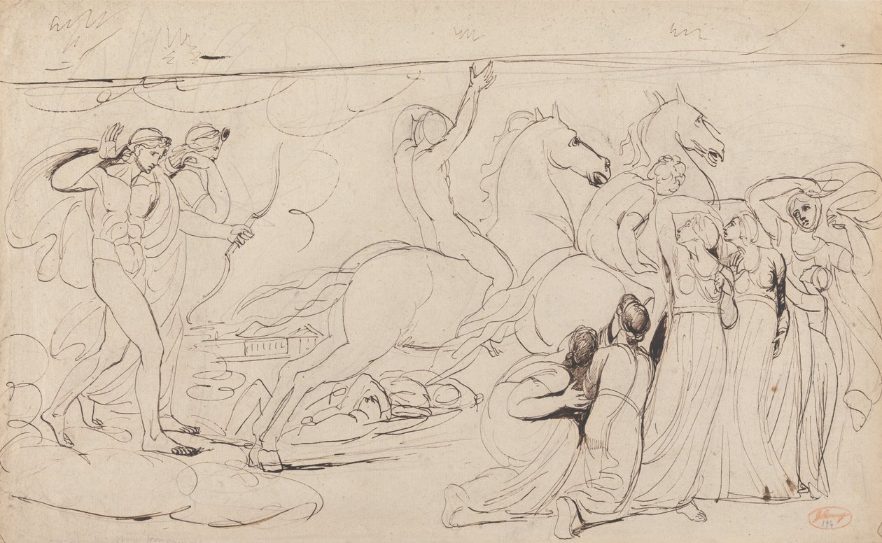 Zniszczenie dzieci Niobe autorstwa George Romney