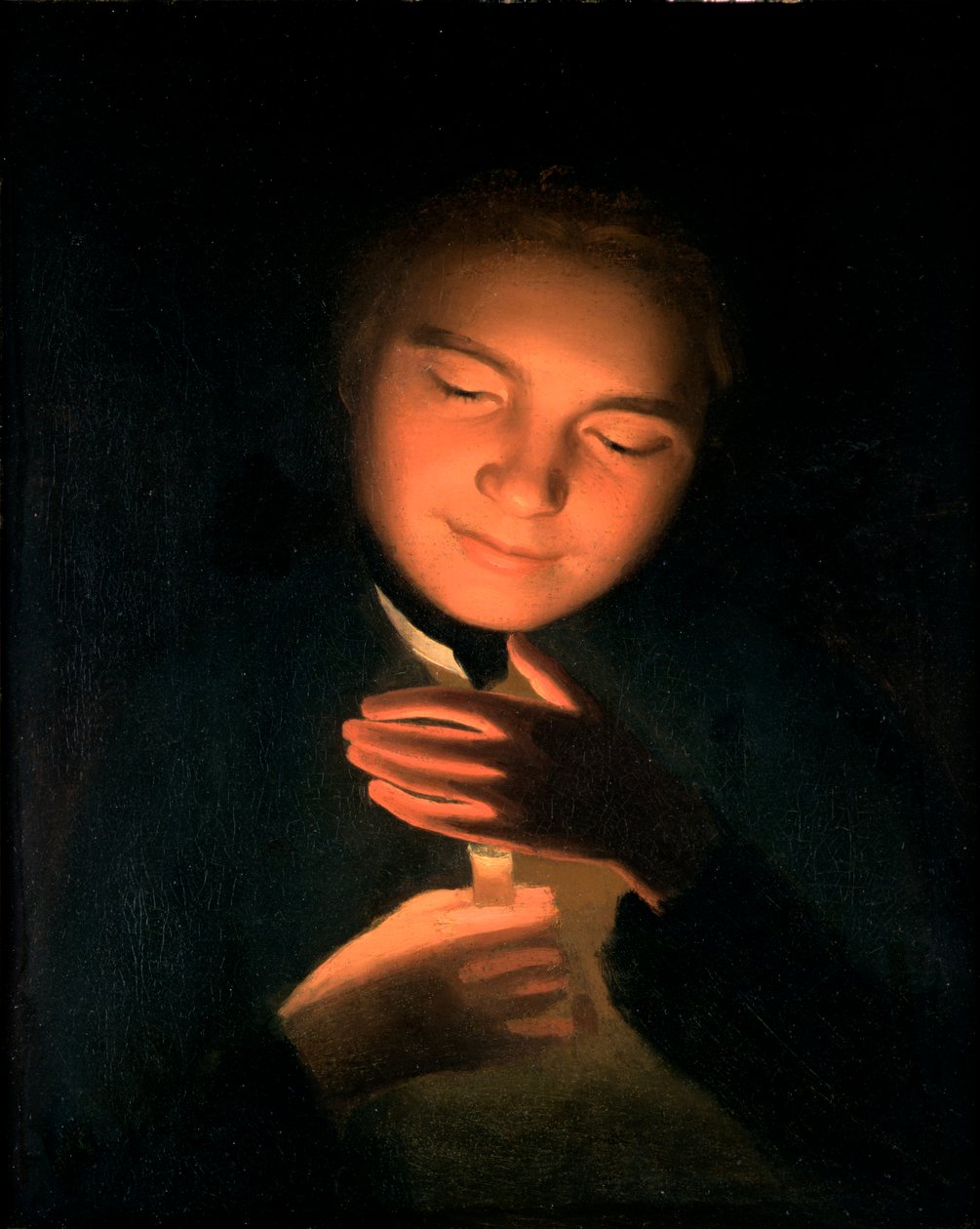 Brat artystów James, trzymający świecę, 1761 autorstwa George Romney