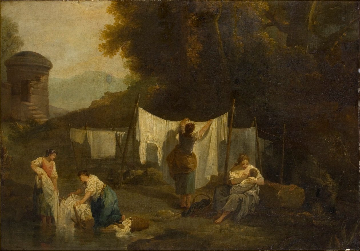 „Bielniarze Chłopi piorą bieliznę”, 1754-1802” autorstwa George Romney