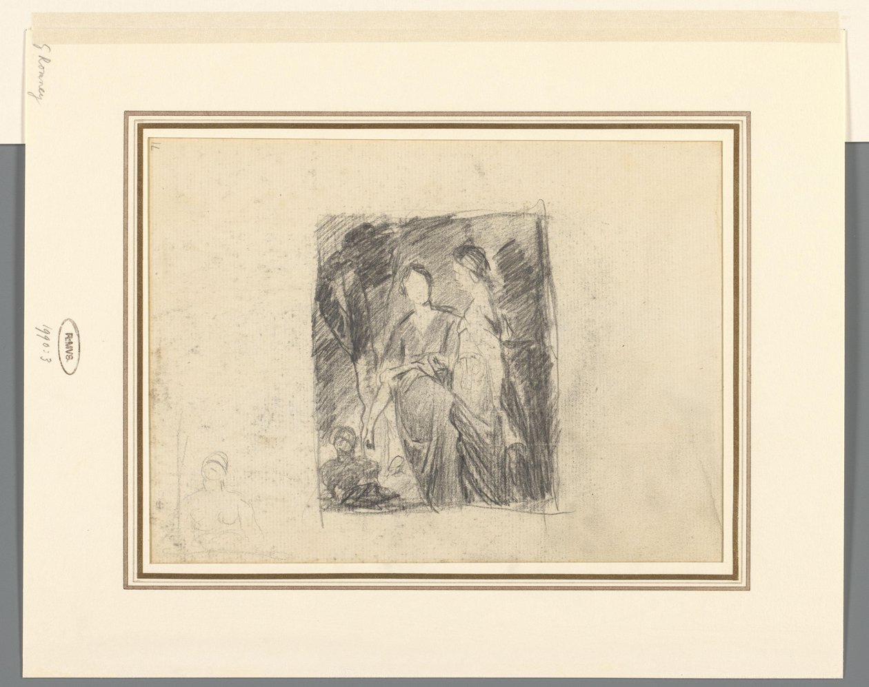 Dwie postacie kobiet wśród drzew autorstwa George Romney