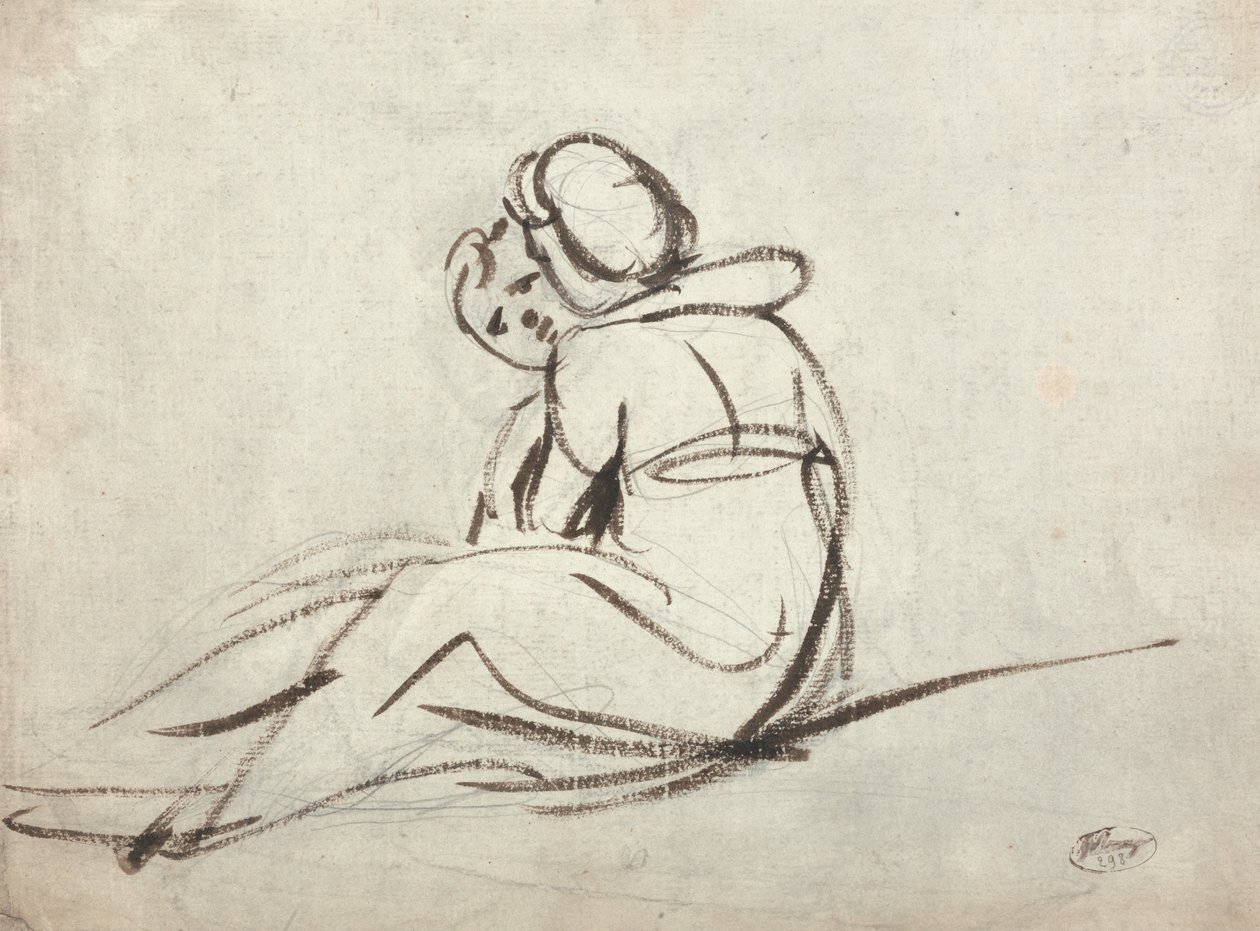 Dwoje obejmujących się dzieci autorstwa George Romney