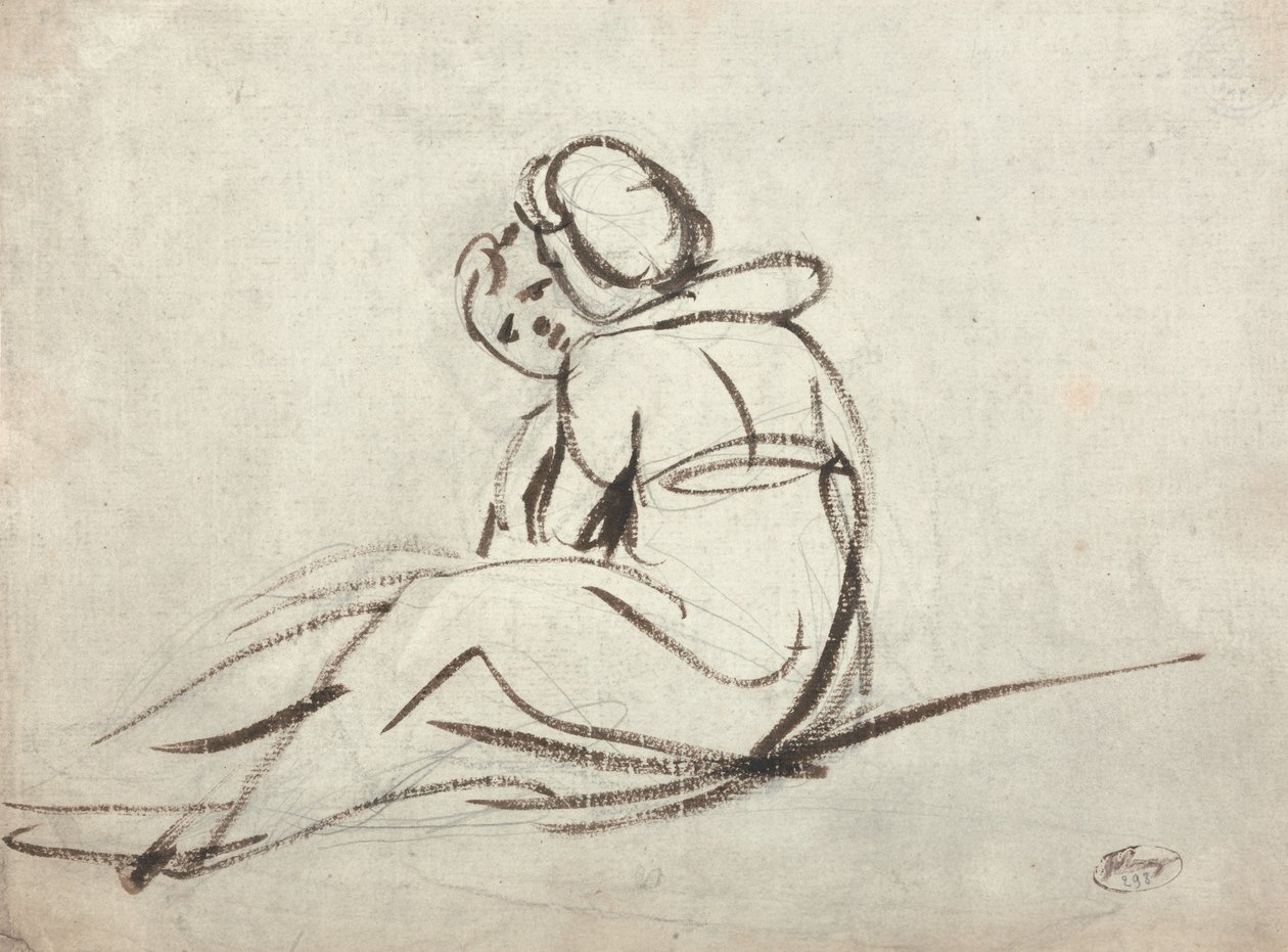 Dwoje dzieci w uścisku autorstwa George Romney