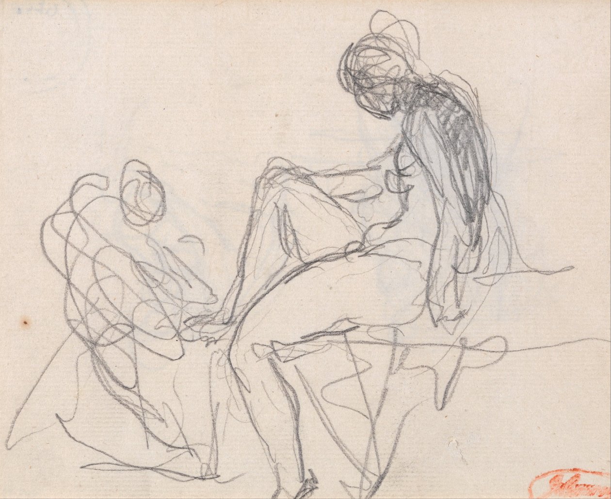 Dwie figurki: Prawdopodobnie do kąpieli Diany autorstwa George Romney