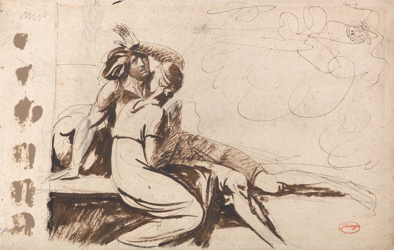 Dwoje kochanków (Mężczyzna budzący się ze snu) autorstwa George Romney
