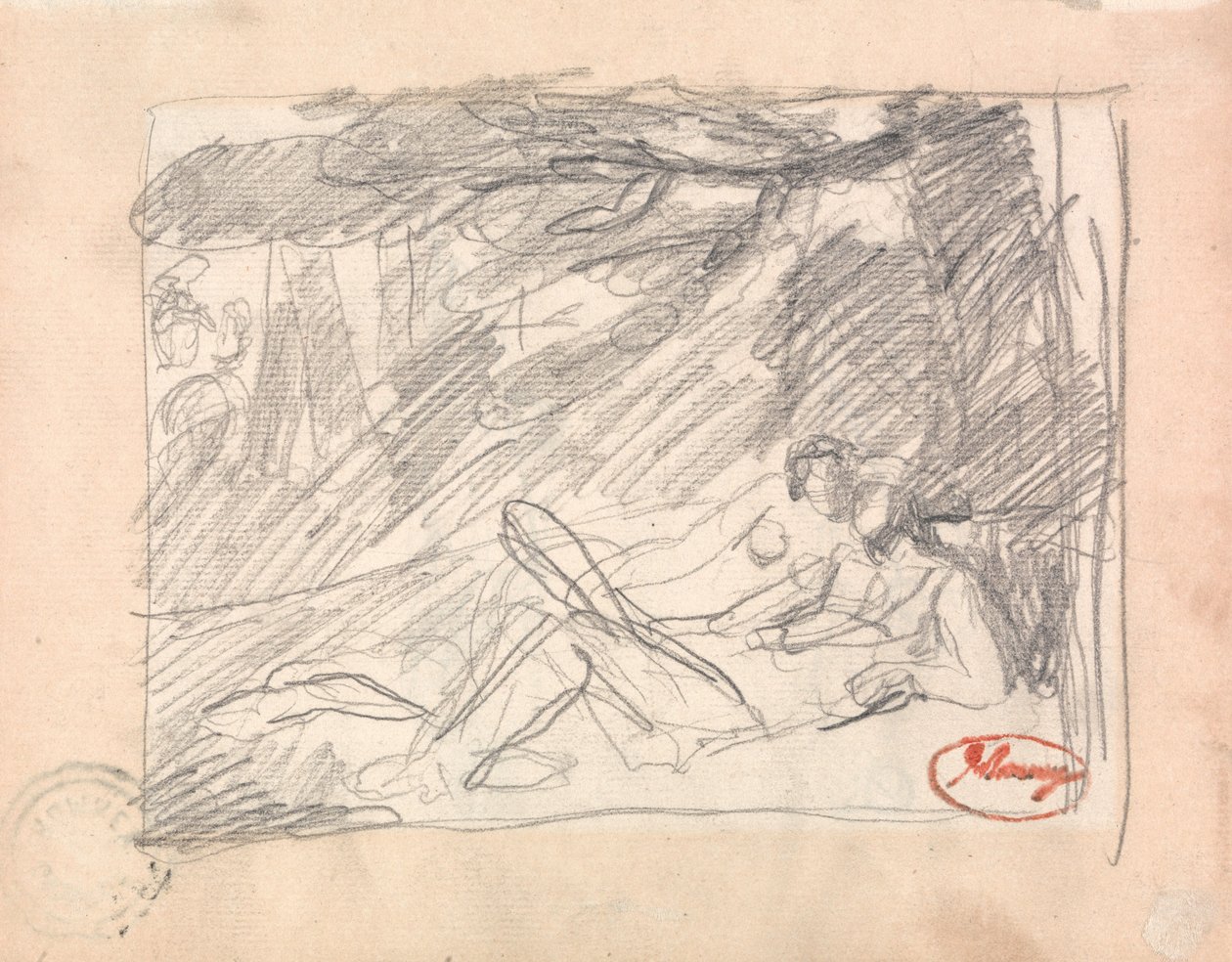 Dwoje kochanków w krajobrazie autorstwa George Romney