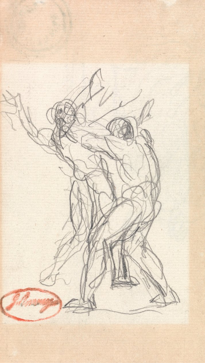 Dwóch walczących mężczyzn autorstwa George Romney