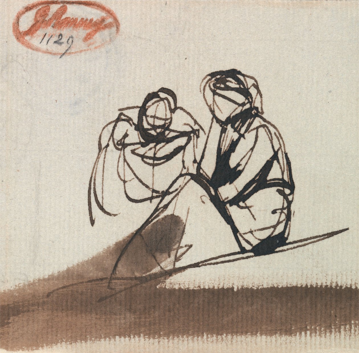 Dwie postacie siedzące autorstwa George Romney