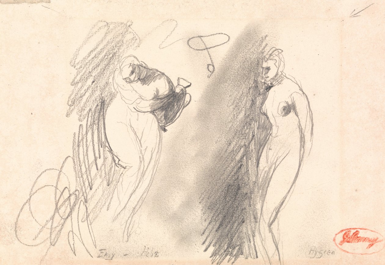 Dwa szkice nagiej kobiety autorstwa George Romney