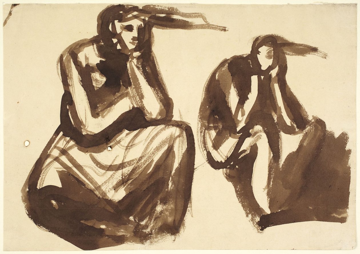 Dwa studia przedstawiające Medeę rozważającą zabicie swoich dzieci autorstwa George Romney