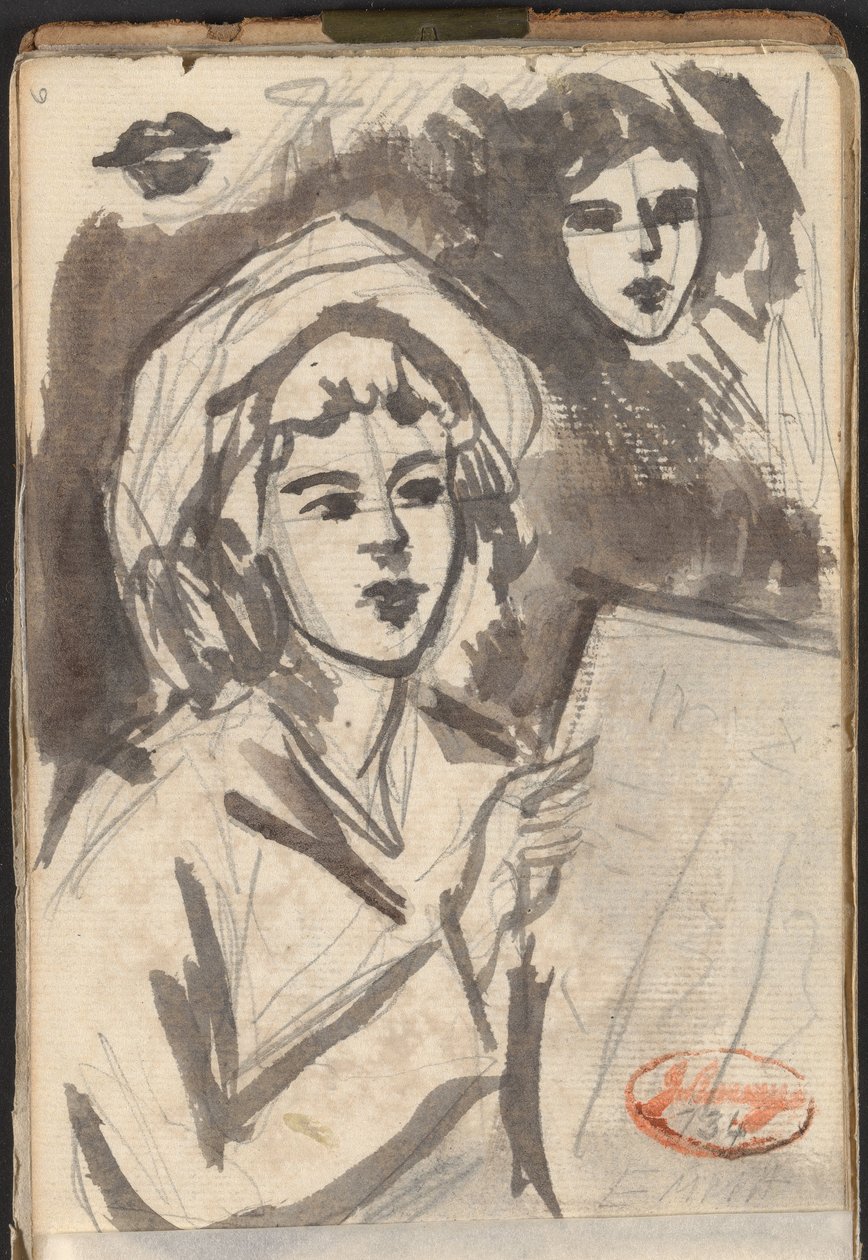 „Kobieta czytająca” oraz „Studium twarzy” autorstwa George Romney