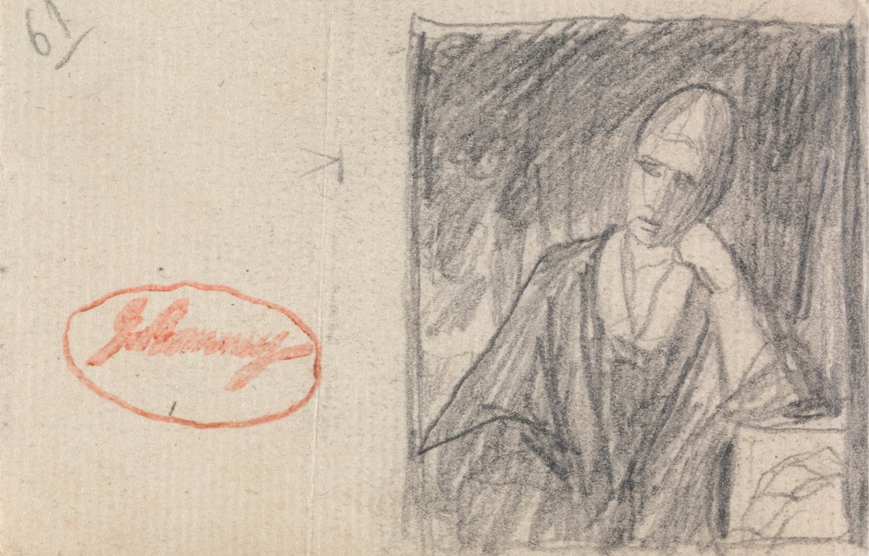 Kobieta opierająca głowę na zgiętym ramieniu autorstwa George Romney