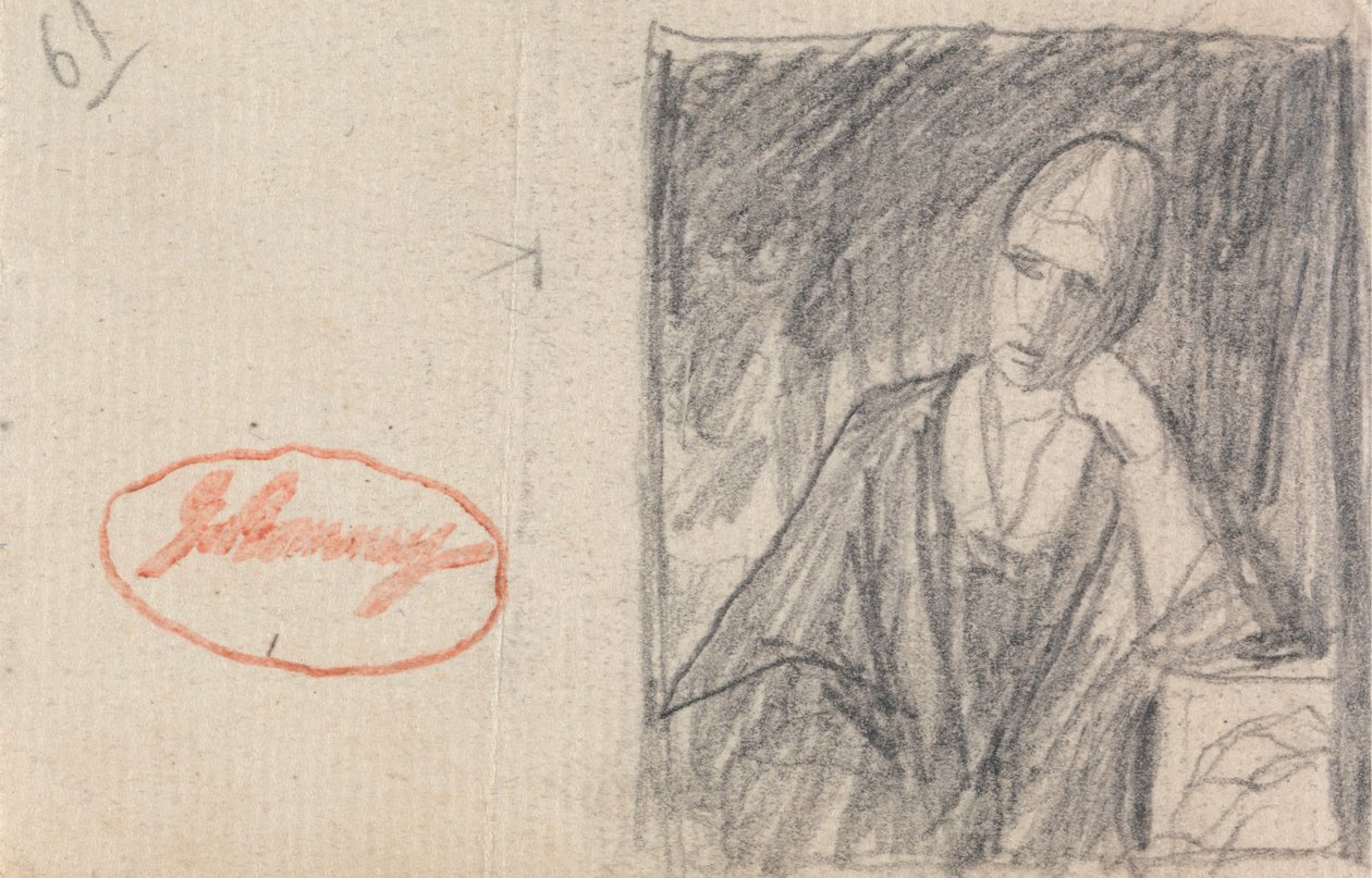 Kobieta opierająca głowę na zgiętej ręce autorstwa George Romney