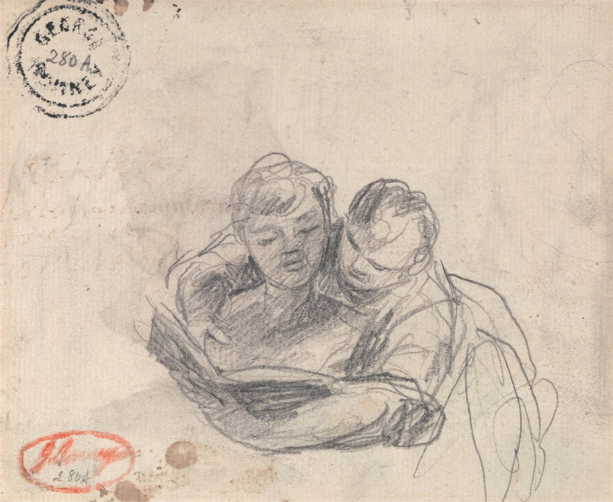 Kobieta ucząca dziecko czytania autorstwa George Romney
