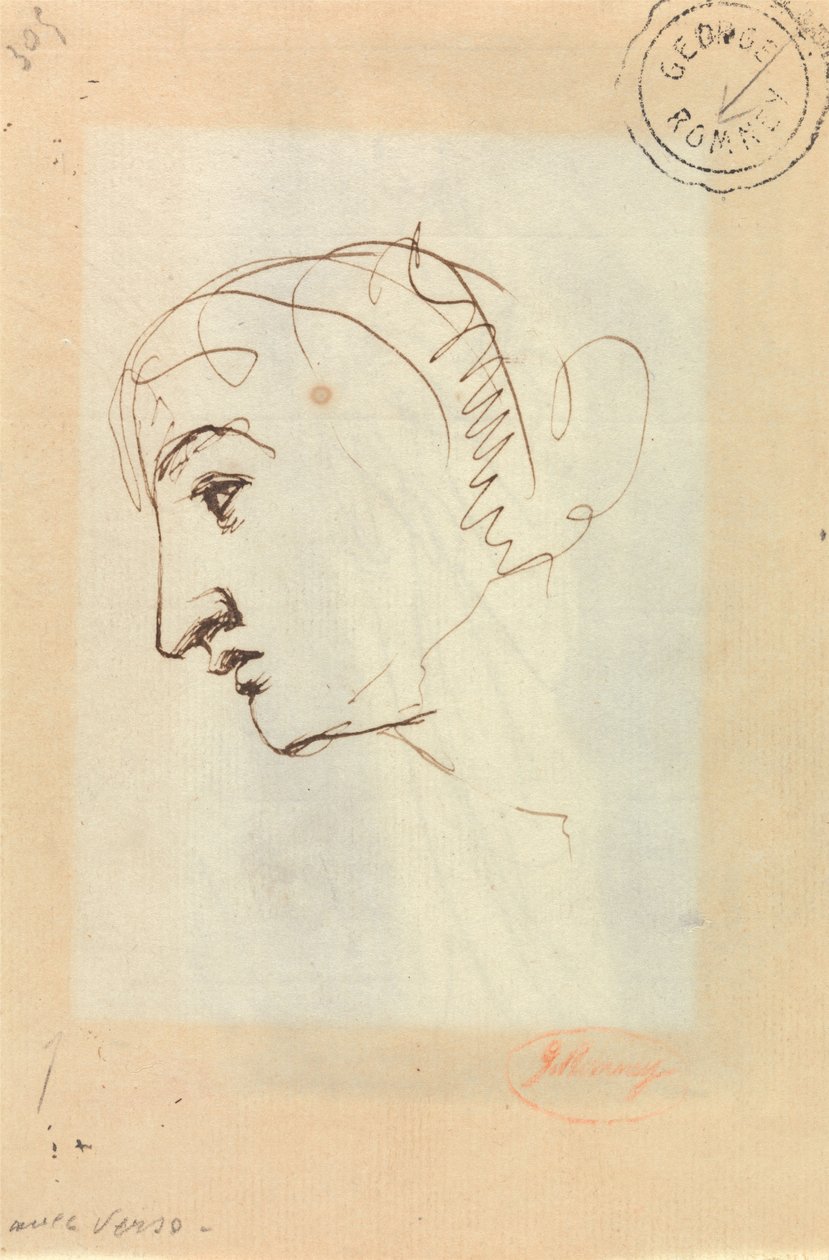 Głowa kobiety z profilu autorstwa George Romney