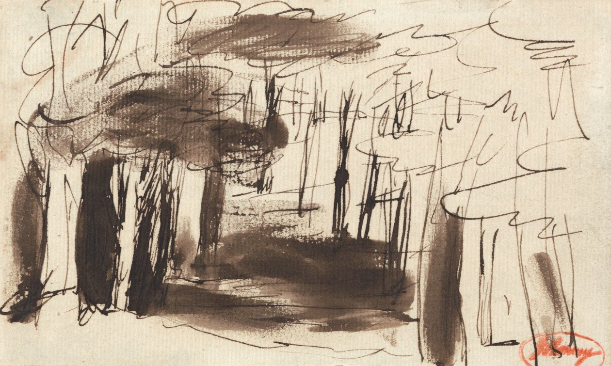 Scena leśna autorstwa George Romney