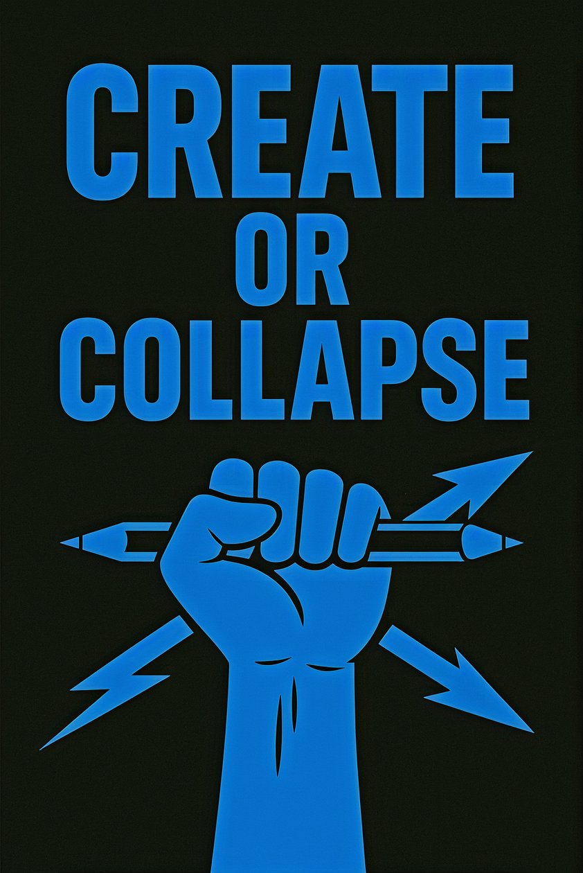 CREATE OR COLLAPSE, 2025 (akryl na płótnie) autorstwa George Rosaly