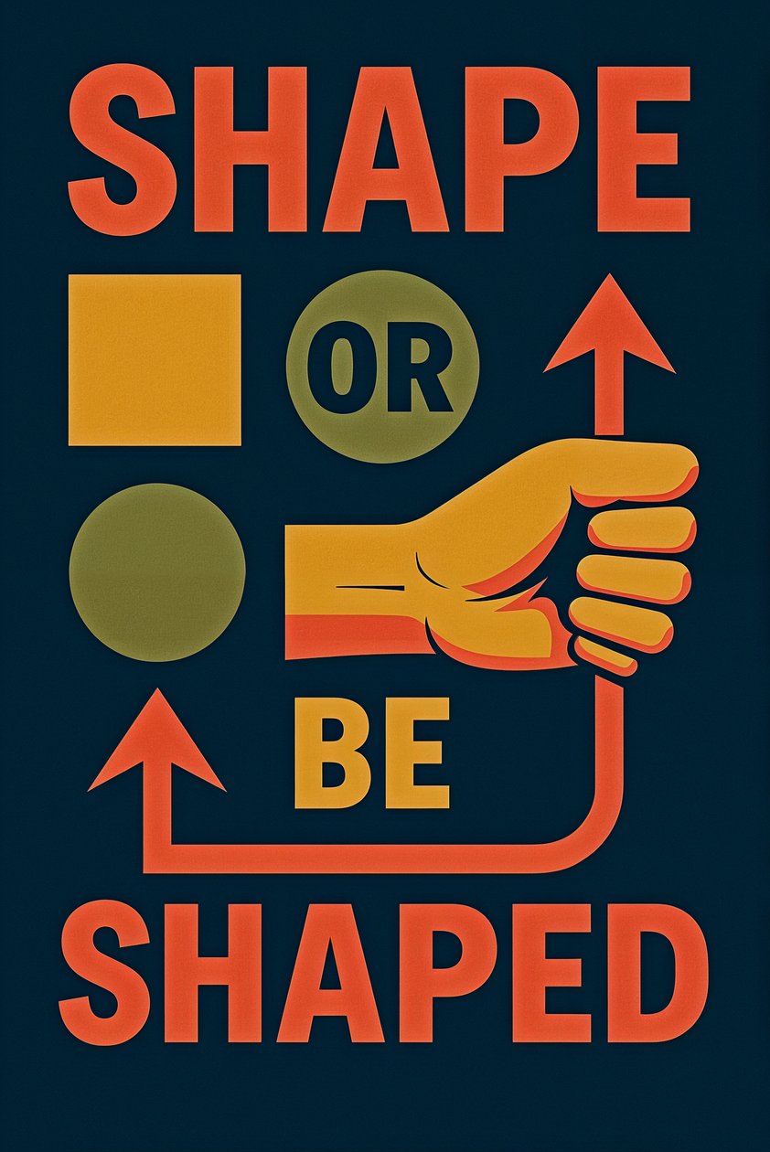 SHAPE OR BE SHAPED, 2025 (akryl na płótnie) autorstwa George Rosaly