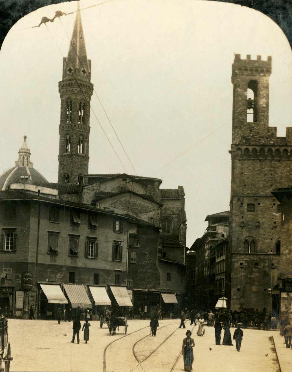 Piazza San Firenze, Florencja, Włochy, ok. 1909. autorstwa George Rose