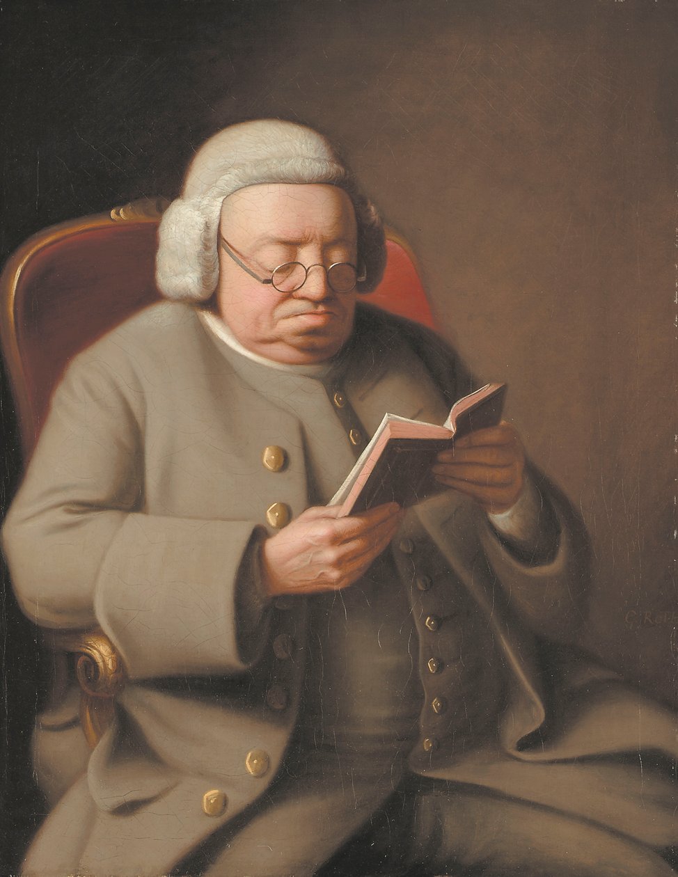 Portret Izaaka Brodeau czytającego książkę, XVIII w. autorstwa George Roth