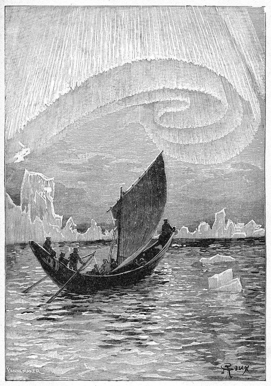 Ilustracja do "Sfinksa z lodu" Juliusza Verne