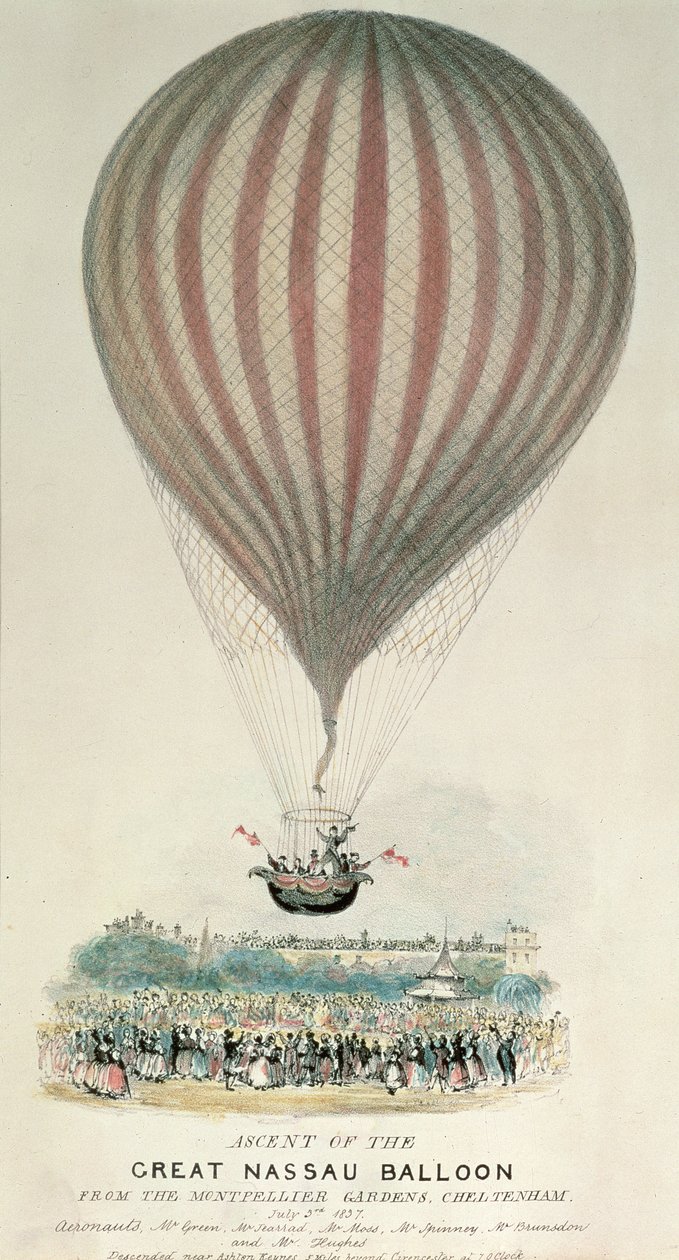 Wejście na Wielki Balon Nassau, Ogrody Montpellier, 3 lipca 1837 r. autorstwa George Rowe