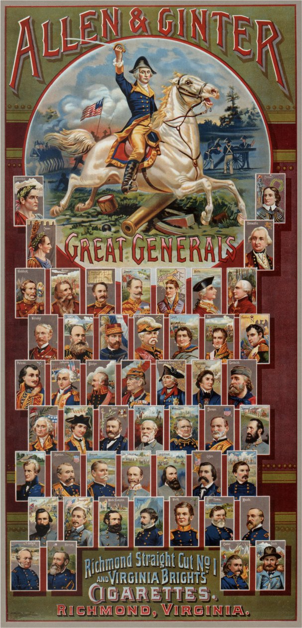 Seria Great Generals dla marki papierosów Allen & Ginter, 1885 autorstwa George S. Harris