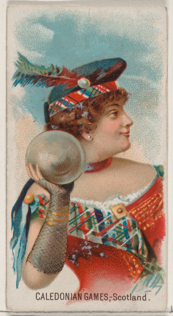 Caledonian Games, Szkocja, z serii Holidays N80 dla papierosów marki Duke, 1890., 1890. autorstwa George S. Harris and Sons