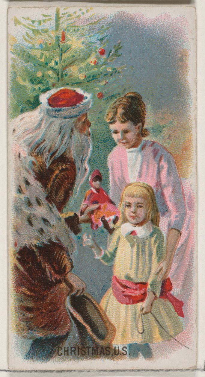 Boże Narodzenie, Stany Zjednoczone, z serii Holidays N80 dla papierosów marki Duke, 1890., 1890. autorstwa George S. Harris and Sons
