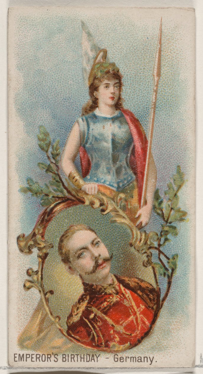 Urodziny cesarza, Niemcy, z serii Holidays N80 na papierosy marki Duke, 1890., 1890. autorstwa George S. Harris and Sons
