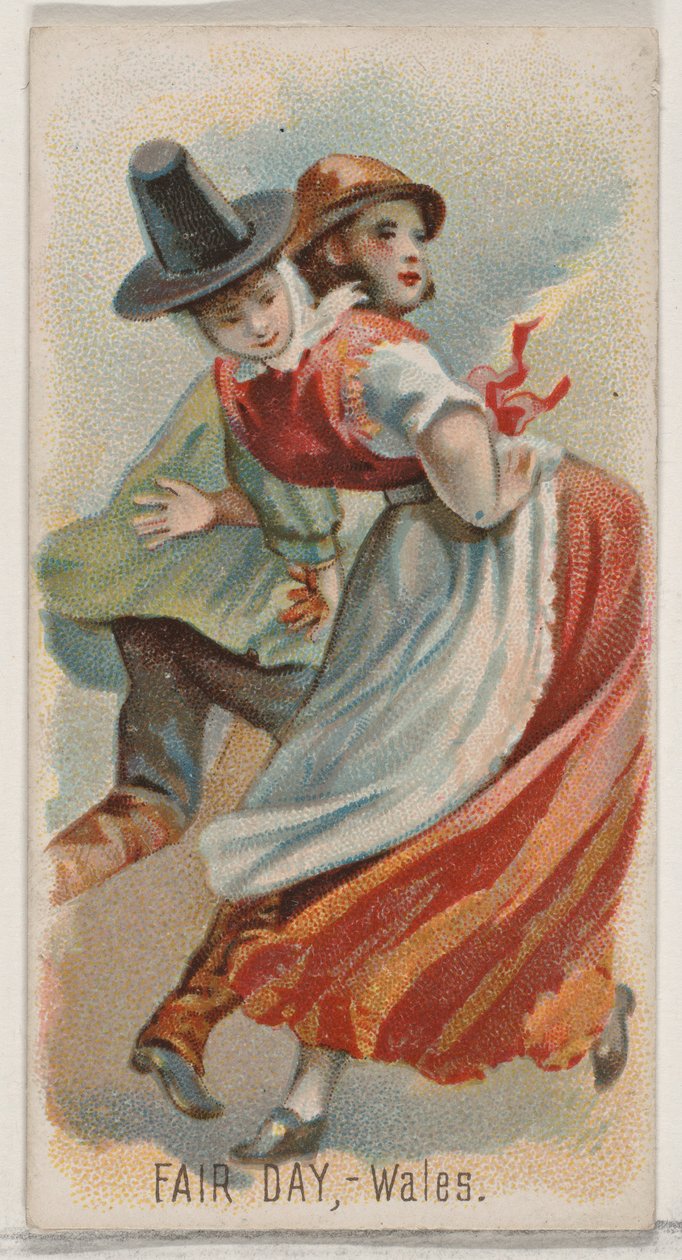 Fair Day, Wales, z serii Holidays N80 dla papierosów marki Duke, 1890., 1890. autorstwa George S. Harris and Sons