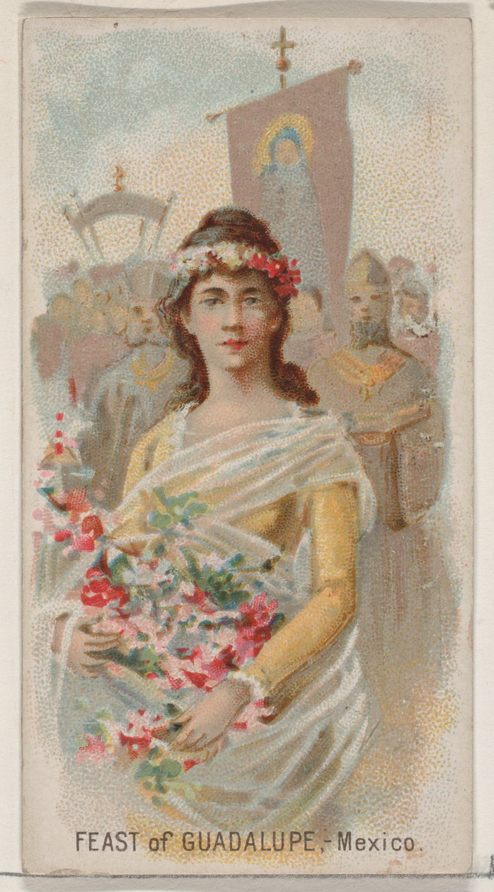 Święto Guadalupe w Meksyku z serii Holidays N80 na papierosy marki Duke, 1890., 1890. autorstwa George S. Harris and Sons