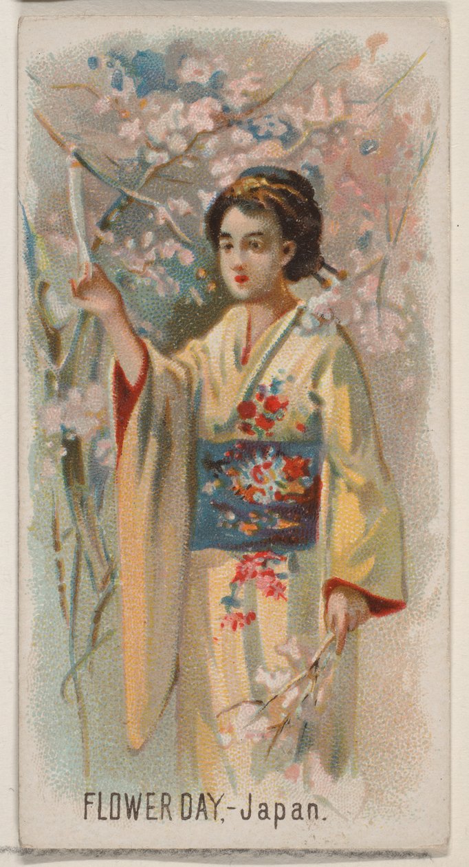 Flower Day, Japonia, z serii Holidays N80 dla papierosów marki Duke, 1890., 1890. autorstwa George S. Harris and Sons