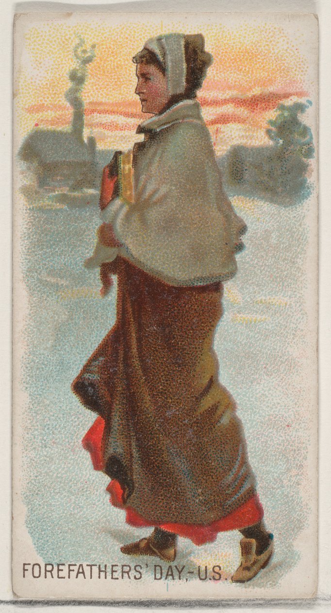 Dzień Dziadów, Stany Zjednoczone, z serii Holidays N80 na papierosy marki Duke,..., 1890. autorstwa George S. Harris and Sons