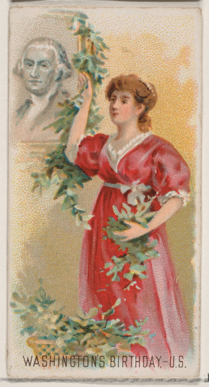 Urodziny Jerzego Waszyngtona, Stany Zjednoczone, z serii Święta N80 dla marki Duke..., 1890. autorstwa George S. Harris and Sons