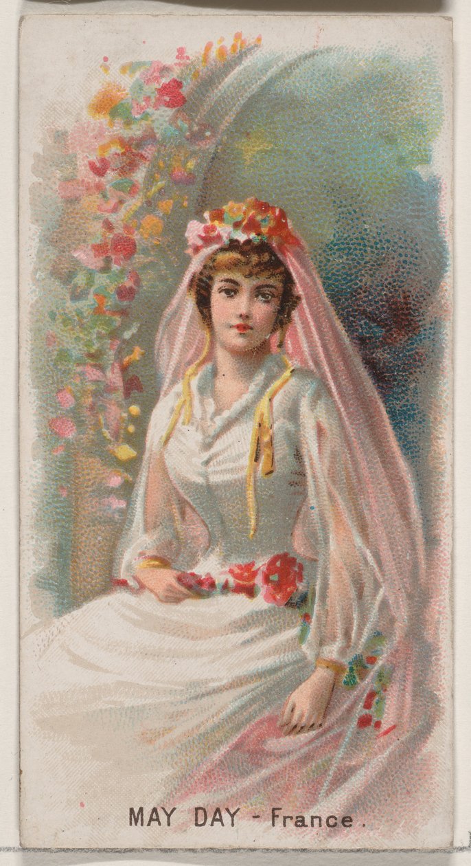 May Day, Francja, z serii Holidays N80 dla papierosów marki Duke, 1890., 1890. autorstwa George S. Harris and Sons