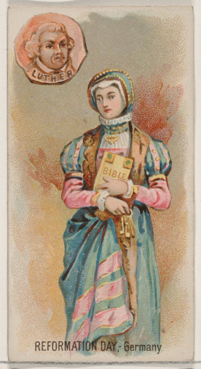 Reformation Day, Niemcy, z serii Holidays N80 dla papierosów marki Duke, 1890., 1890. autorstwa George S. Harris and Sons