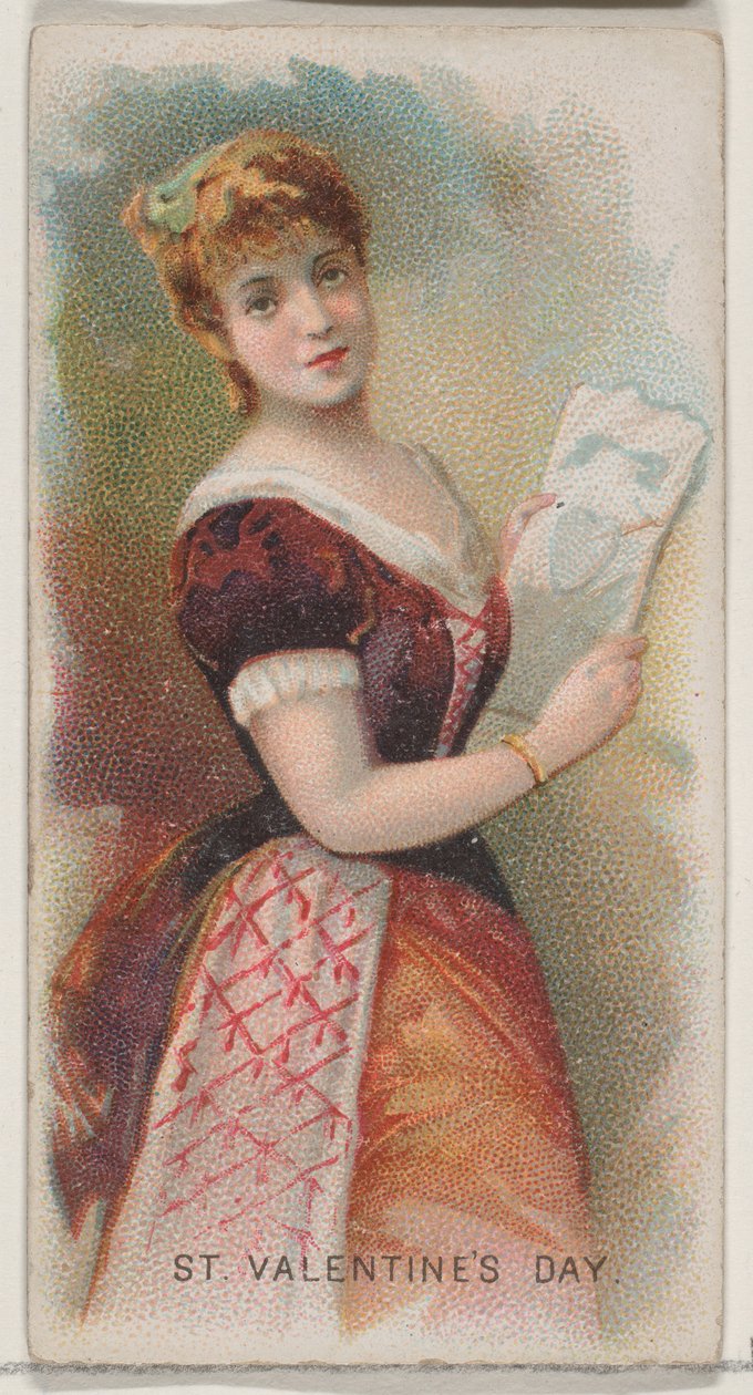 Walentynki, Stany Zjednoczone, z serii Holidays N80 dla cygar marki Duke..., 1890. autorstwa George S. Harris and Sons