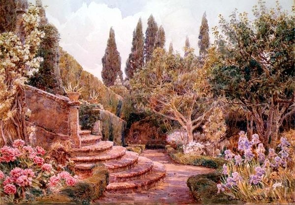 Śródziemnomorski ogród autorstwa George Samuel Elgood