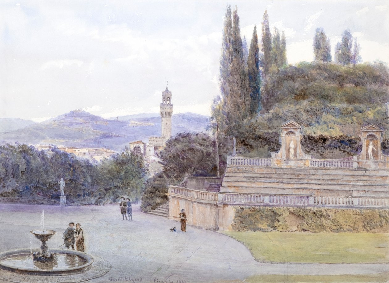 Ogrody Boboli, Pałac Pitti, Florencja autorstwa George Samuel Elgood
