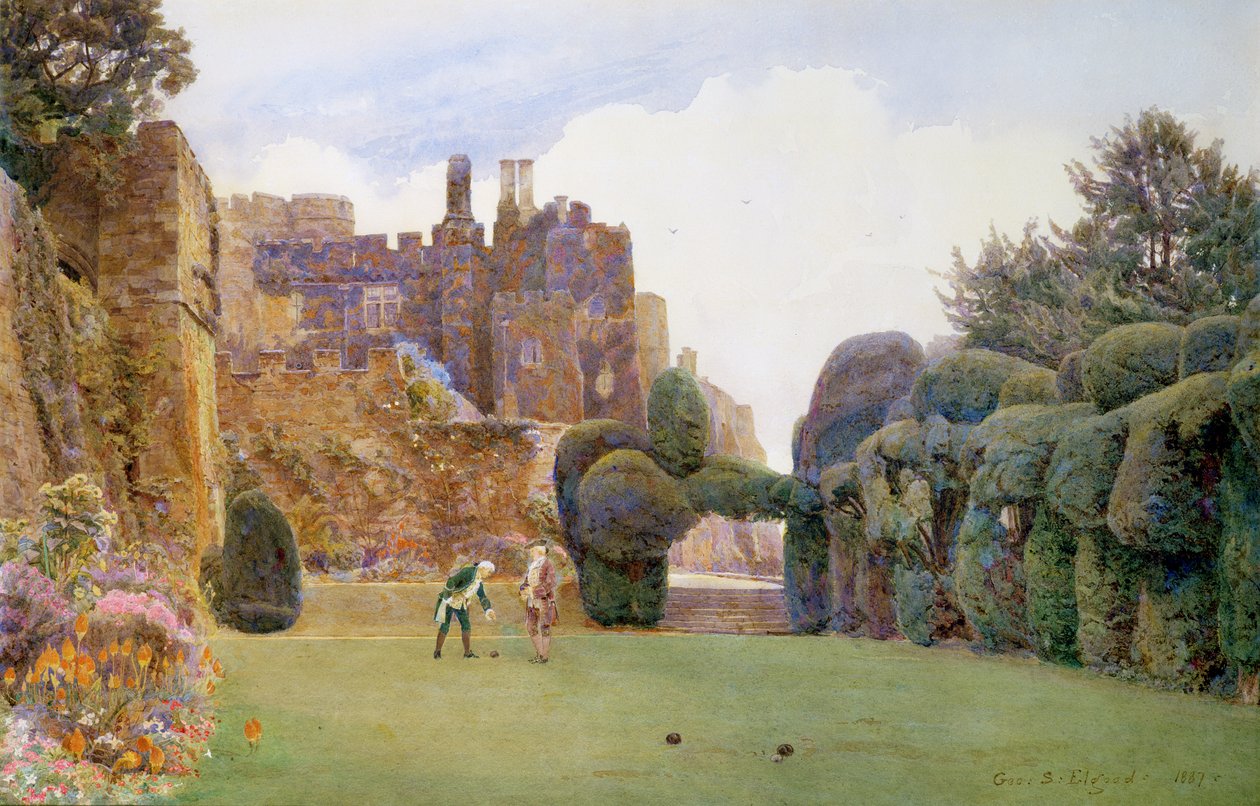 Bowling Green, zamek Berkeley, Gloucestershire autorstwa George Samuel Elgood
