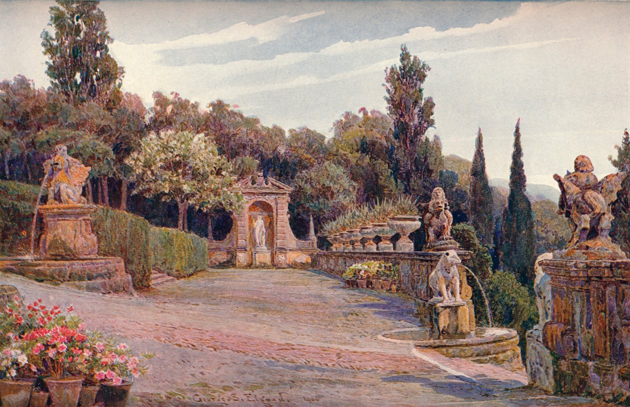 Górny Taras, Villa Imperiale, Genua, 1900 autorstwa George Samuel Elgood