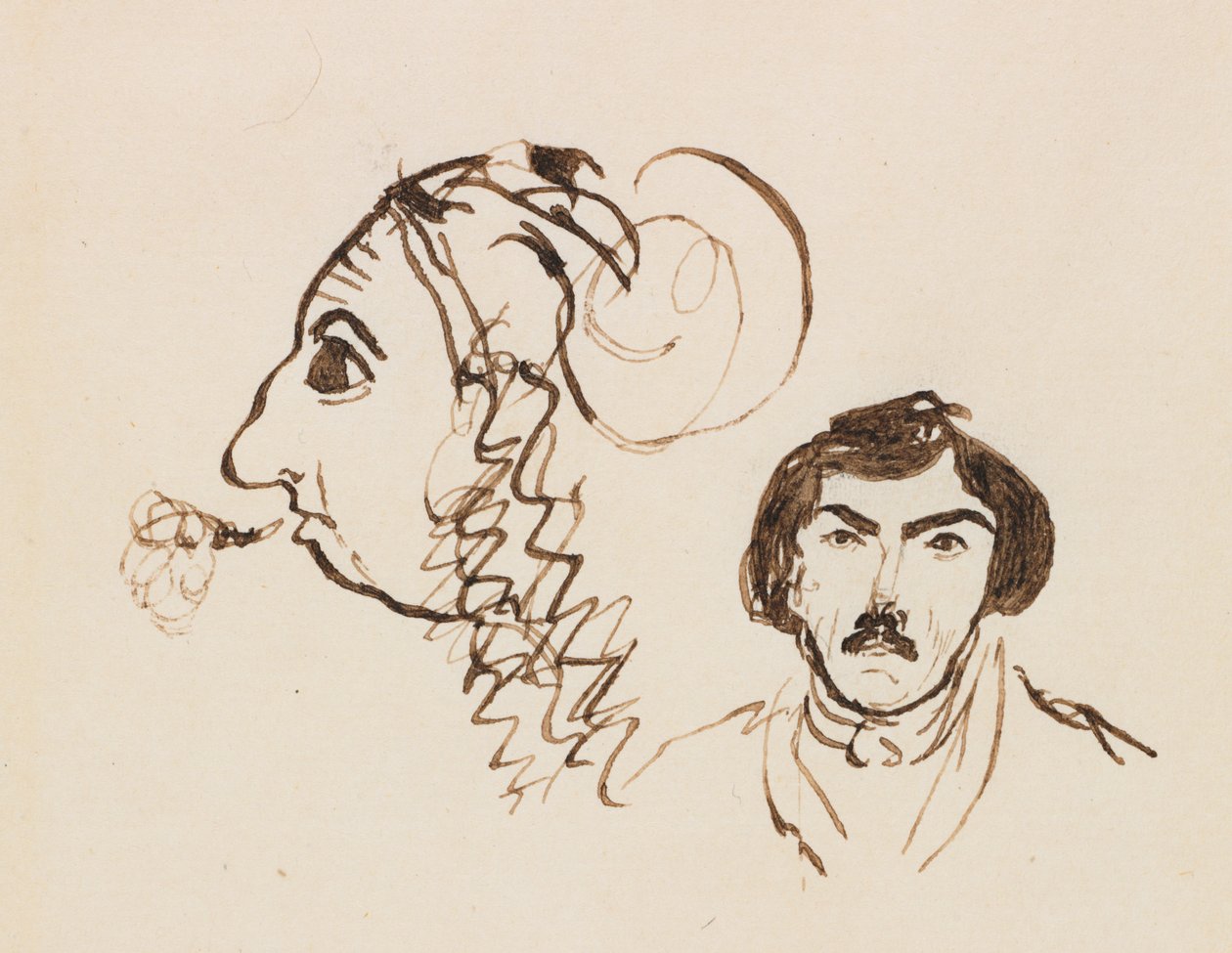 Autoportret z portretem Delacroix autorstwa George Sand