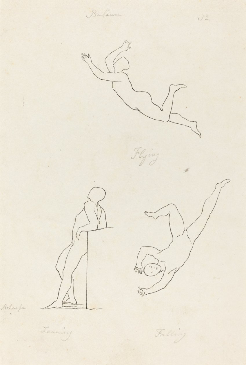 Pochylanie się, latanie i spadanie autorstwa George Scharf after John Flaxman