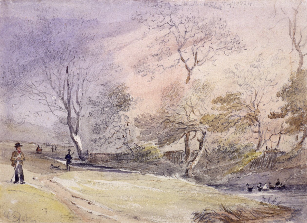 Fleet River, Hampstead, Londyn, 1834 autorstwa George Shepheard