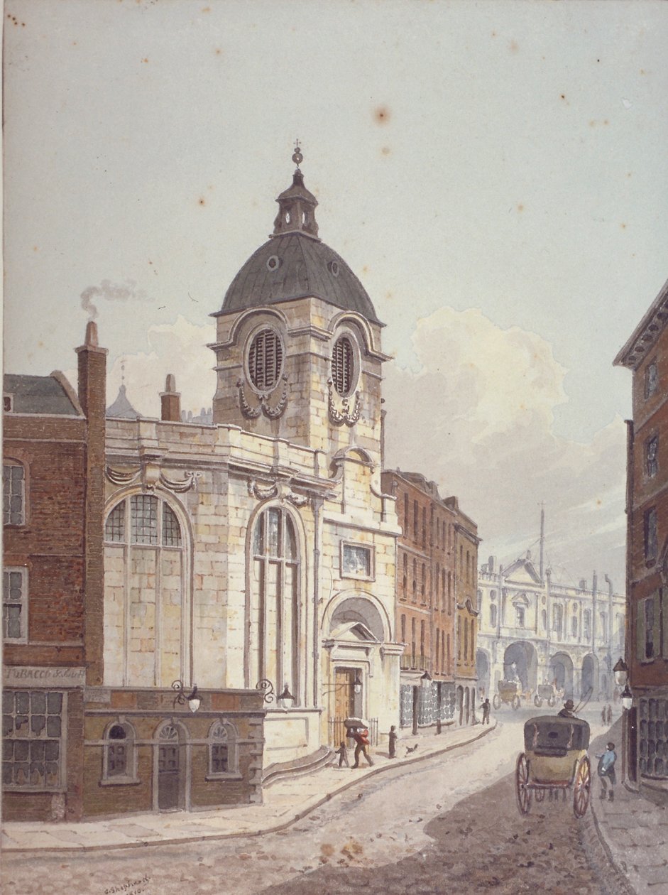 Kościół St Benet Fink, Threadneedle Street, City of London, 1810 autorstwa George Shepherd