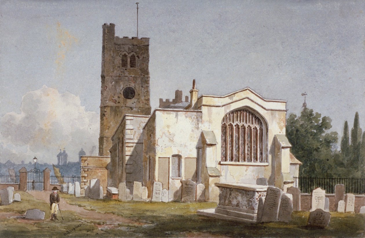 Kościół Najświętszej Marii Panny w Lambeth, Londyn, c1810 autorstwa George Shepherd