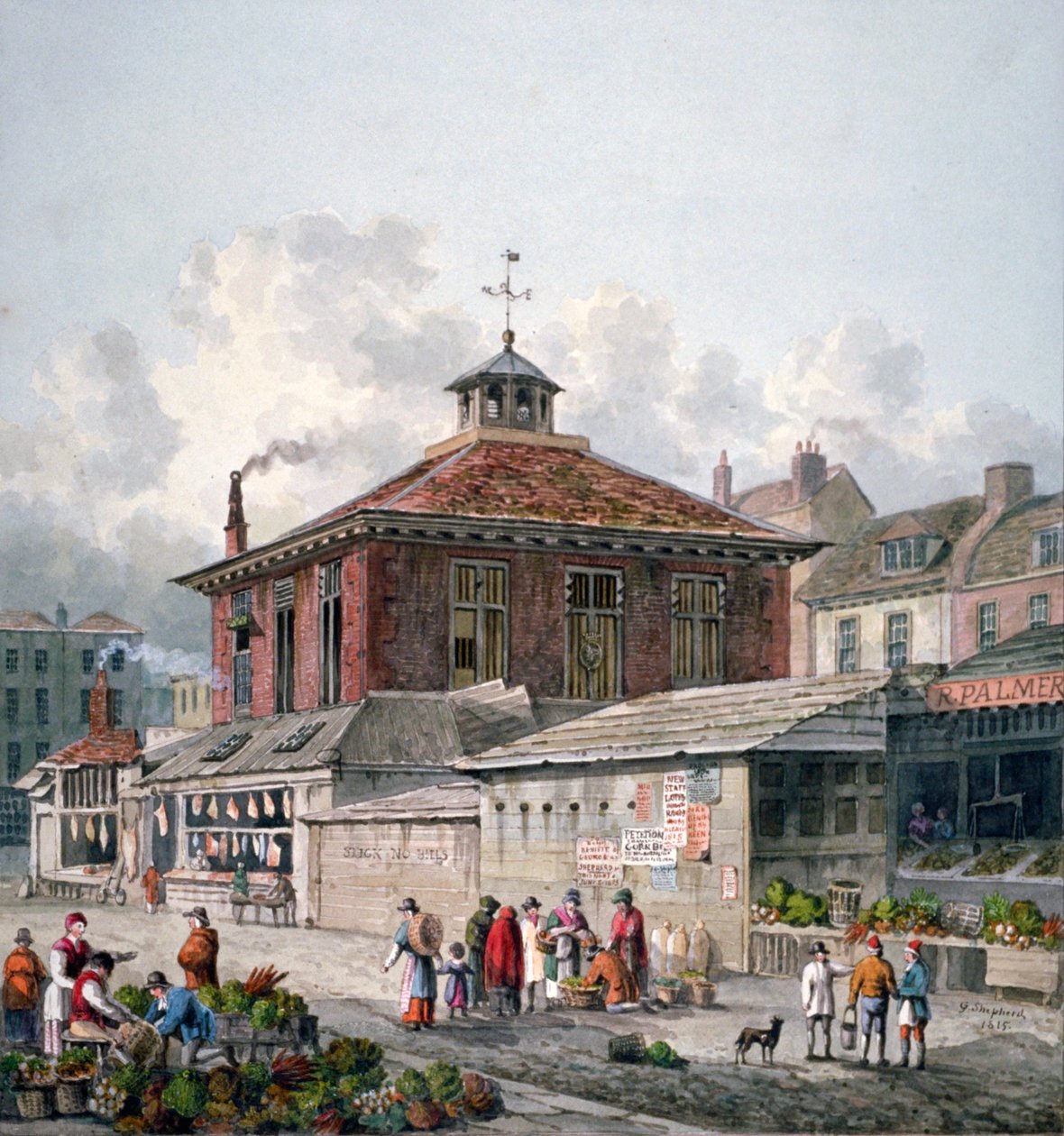 Clare Market, Westminster, Londyn, 1815 autorstwa George Shepherd