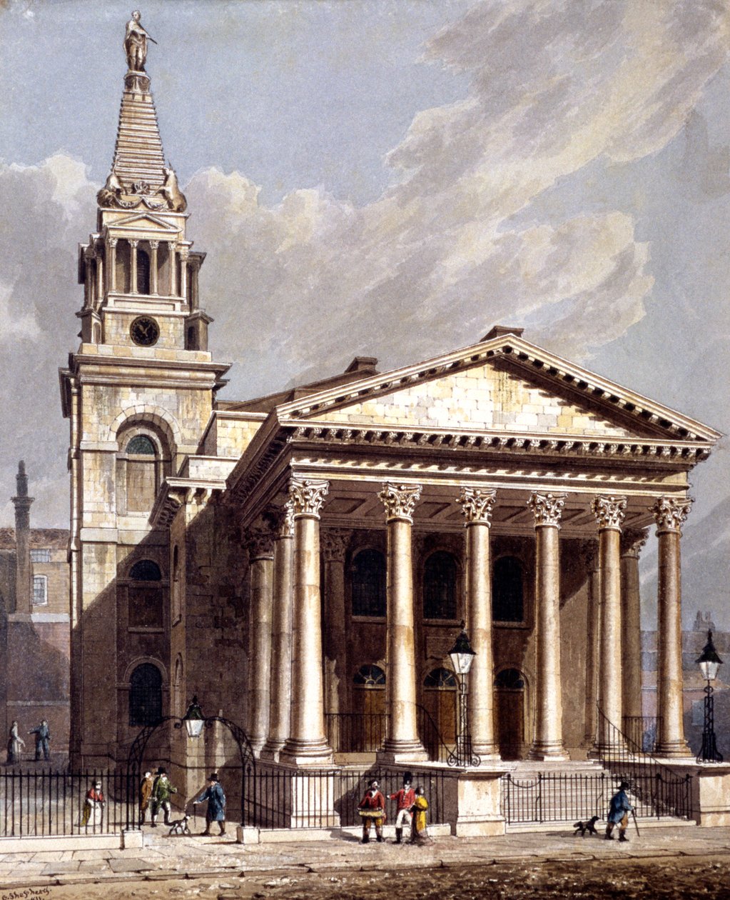 St George, Bloomsbury, Holborn, Londyn, 1811 autorstwa George Shepherd